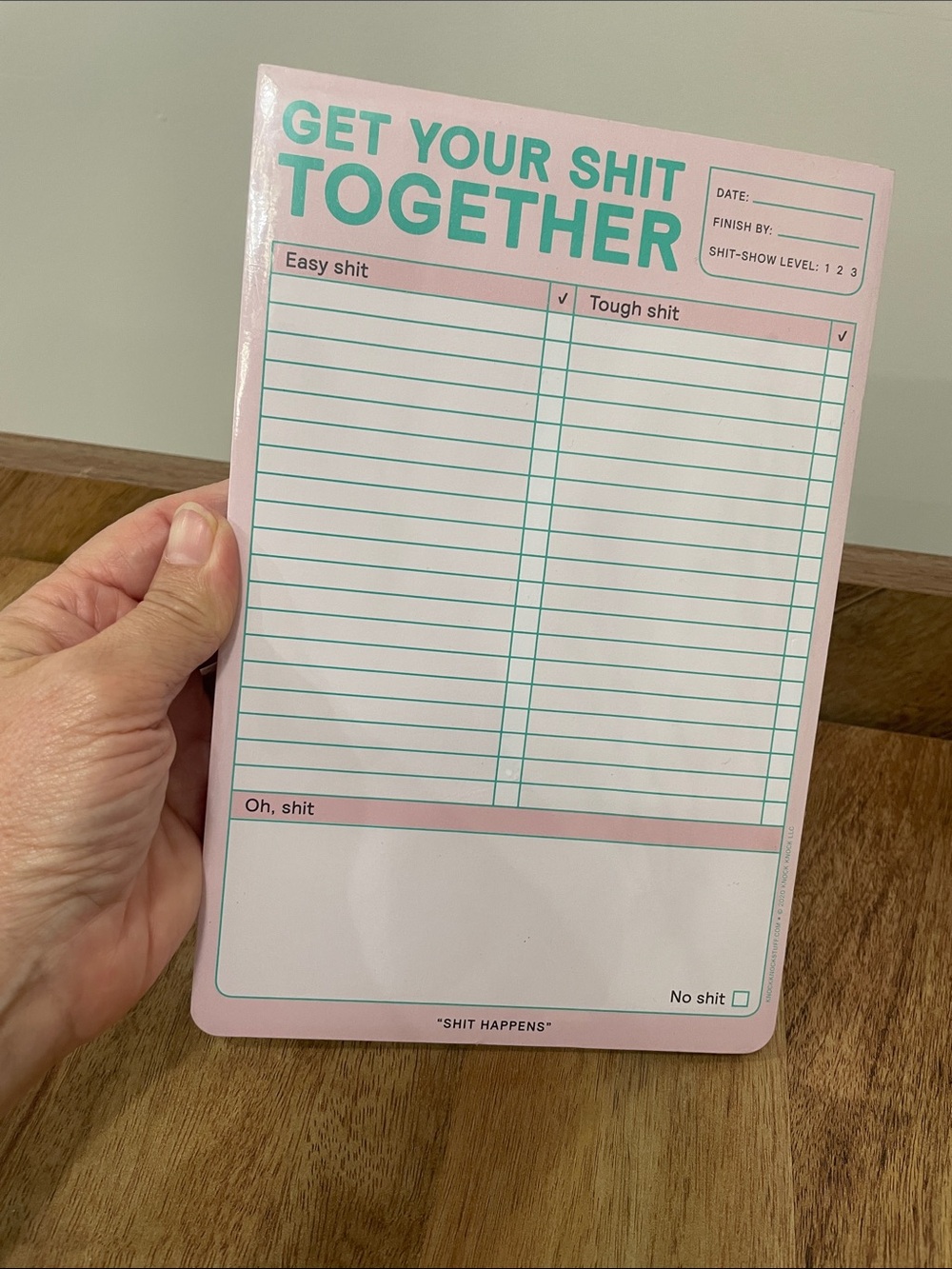🍂 Get Your 💩 Together Pink Checklist Notepad